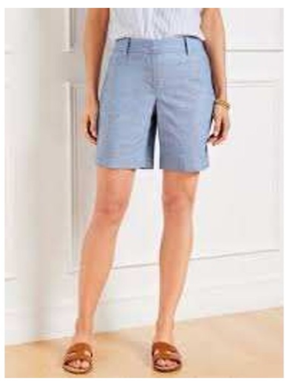 Talbots Perfect Short Chambray Cotton Bermuda. Size 10P. - Picture 1 of 10
